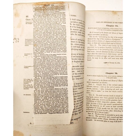 1872 Acts & Resolves State Of Maine 1st Edition 51st Legislature Public Law F5 - Picture 6 of 7